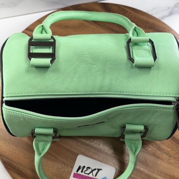 *VTG* FOX RACING Speedy Style Mint Green Handbag Zip Double Handle Purse - Picture 3 of 11